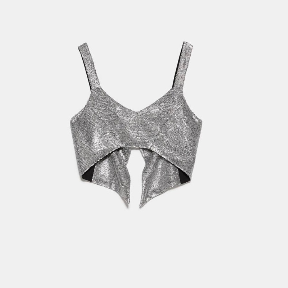 Sequin crop top